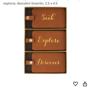 Eccolo Set of Luggage 🧳 Tags 🏷️ Strap rectangular Brown 3 Pieces Brown Leather